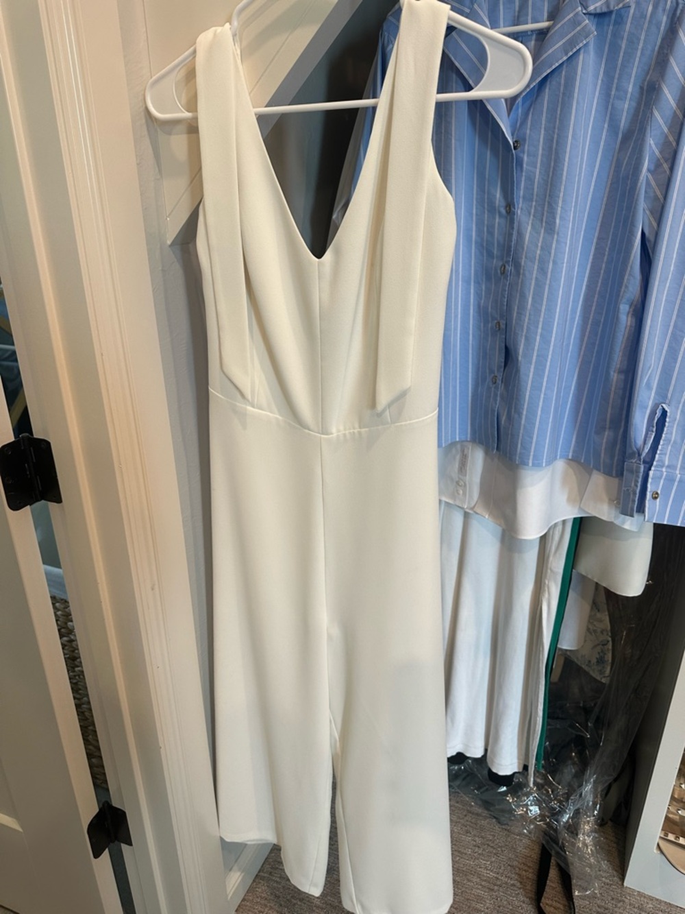 CeCe Wide-Leg Jumpsuit with Shoulder Ties